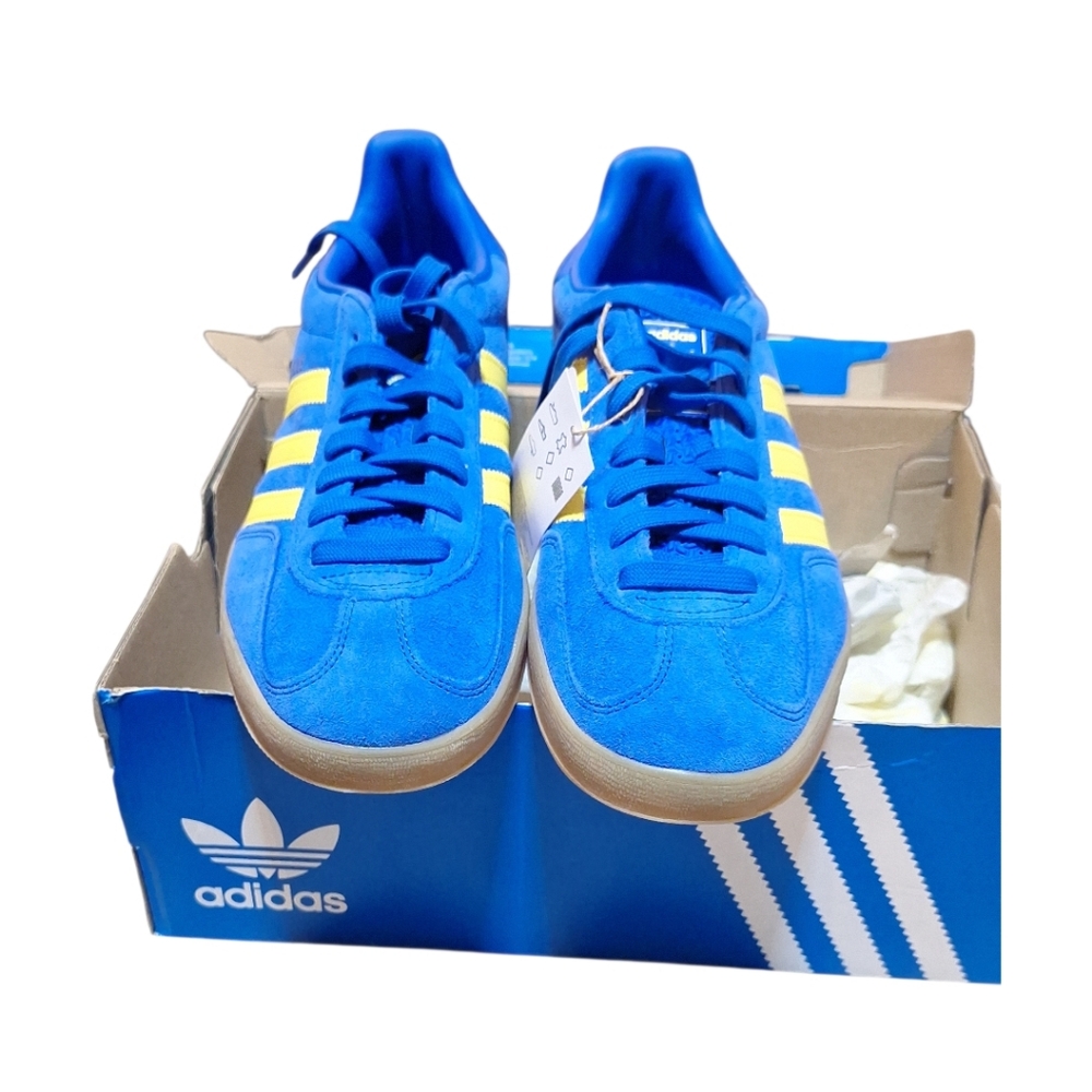 Adidas Indoor Gazelle Size 10.5W/11.5 M Blue/Yellow NWT NIB - Picture 11 of 12
